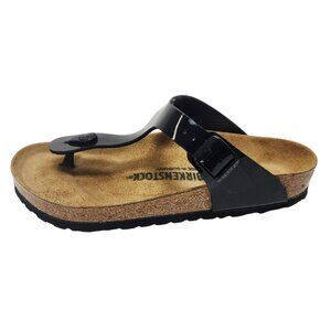 Birkenstock Womens Patent Black Gizeh Sandals Size 8 39